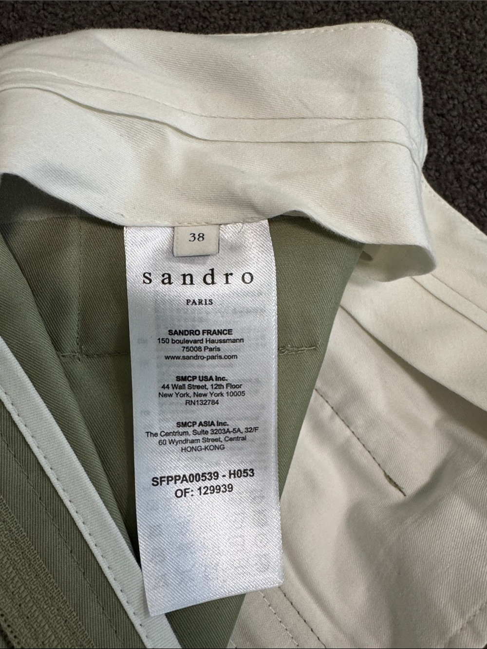 Sandro Light Olive Green High-Waist Chinos with Tie Belt size 38 EU - Picture 4 of 7
